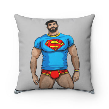 Nice & Naughty Superman #2" / Adult Content / Spun Polyester Square Pillow